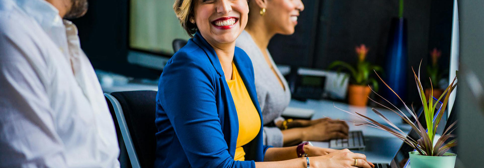 Business coworkers in a shared office space