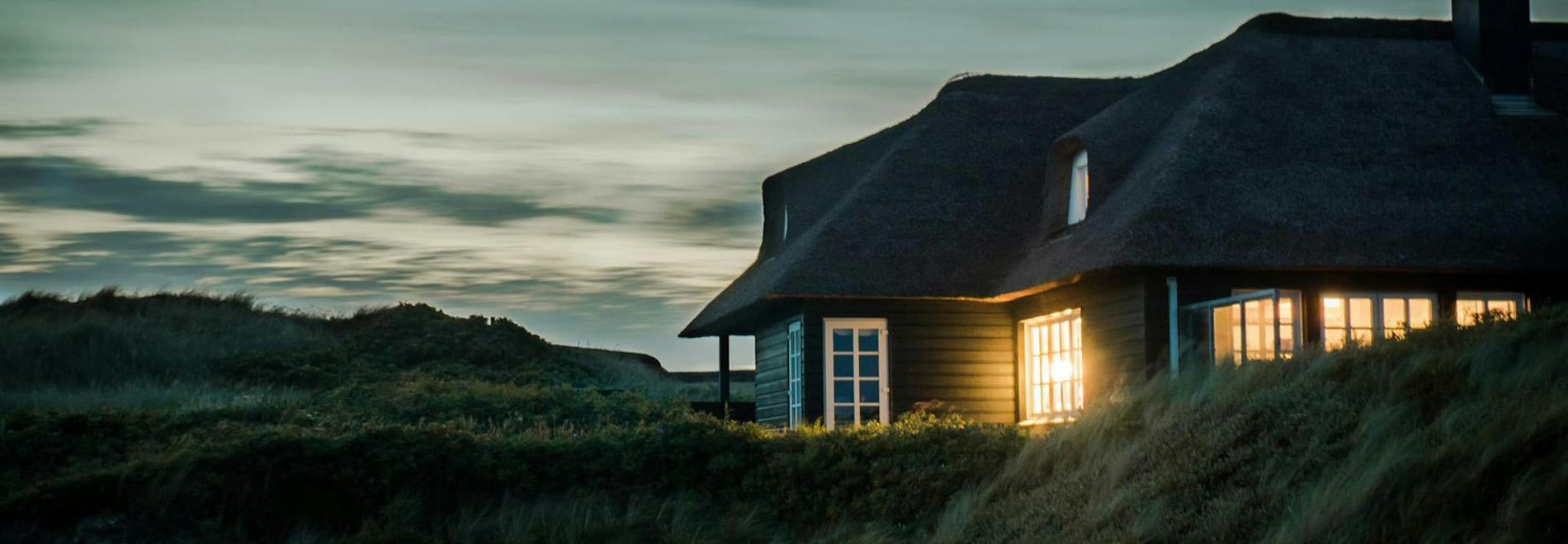 A house in the countryside in late afternoon